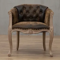 Leisure Sofa Chair, Solid Wood Antique Dining Chair, European Hotel Dining Chair, Living Room Leisure Sofa,Support Customization 2