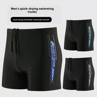 Men's Large Size Quick Dry Printed Swimming Trunks High Elasticity Beach Vacation Shorts Comfortable Breathable Sportswear