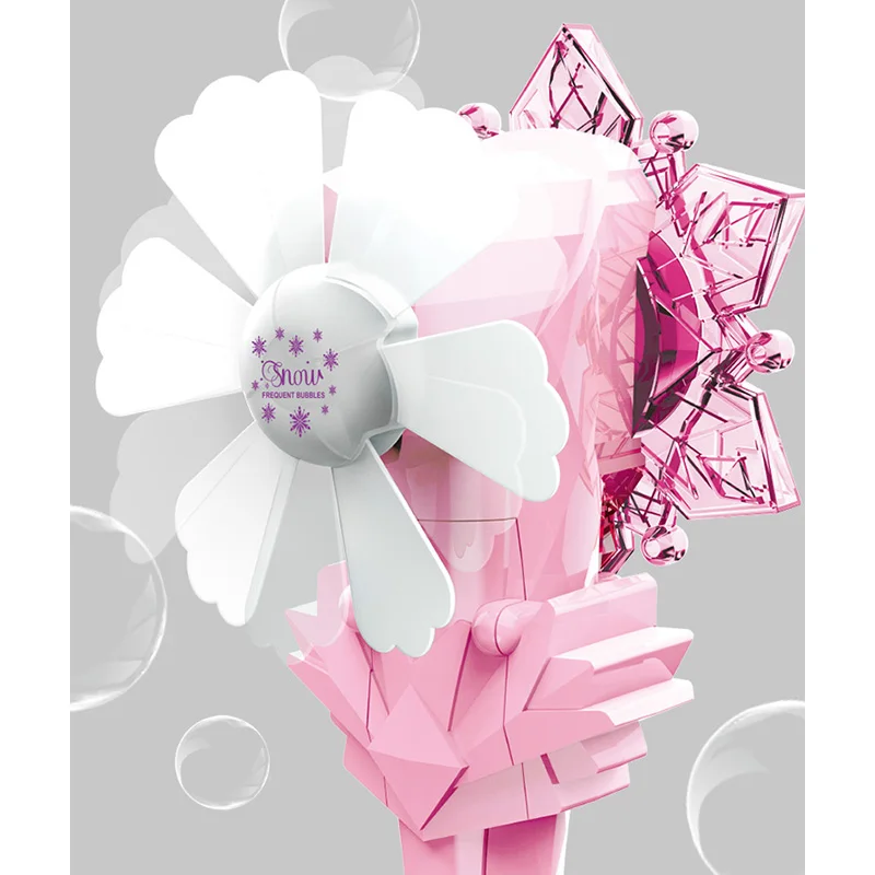 Zabawka dmuchająca bąbelki w kształcie wiatraka w kształcie płatka śniegu - automatyczny wyjściu piany Idealny prezent dla dzieci (woda do bąbelków nie jest w zestawie)