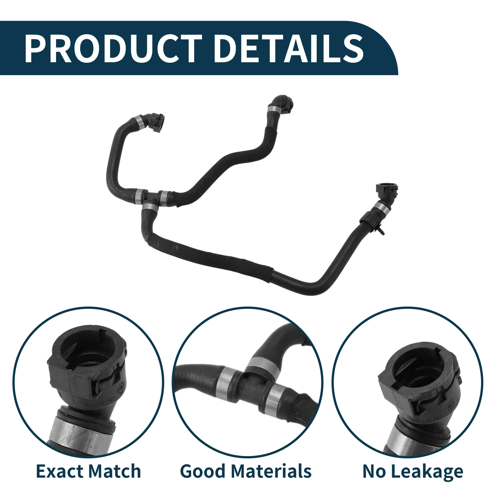 UXCELL المبرد خرطوم سخان خرطوم المبرد المخرج خرطوم الأنابيب لسيارات BMW X3 18-21 No.17127535536 المطاط أنبوب التبريد الأسود 1 قطعة #4