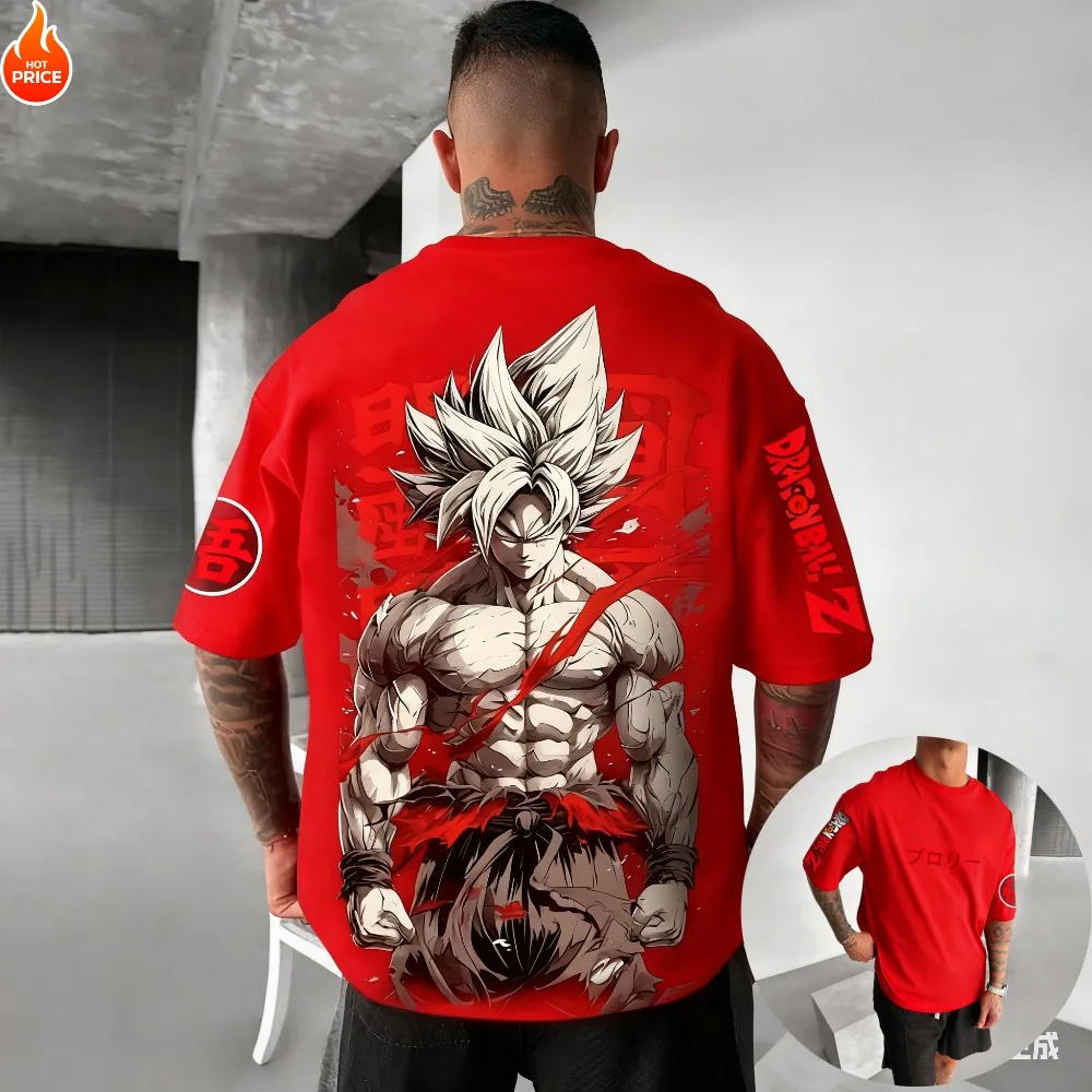 Sun Wukong Anime Print "Dragon Ball" Harajuku Heren Zomer T-shirt 2025, Grote Maat Retro Straat Dames