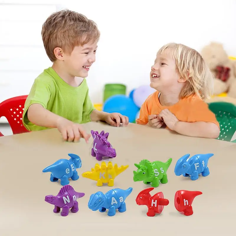 Alphabet Matching Game Toddler Dinosaur Toy Matching Dinos Alphabet Toys Sorting & Stacking Toys Preschool Learning Activities