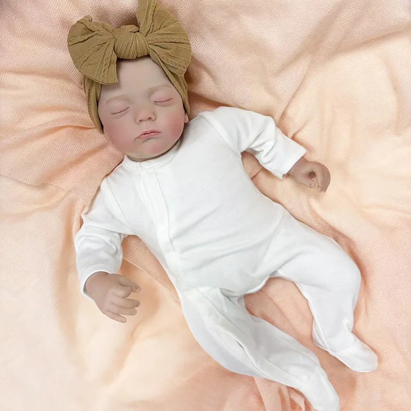 Alessia 19-calowa Lalka Reborn z Miękkiego Materiału, Realistyczna, Wielowarstwowa Malowana Skóra 3D z Widocznymi Żyłkami i Ręcznie Malowanymi Włosami