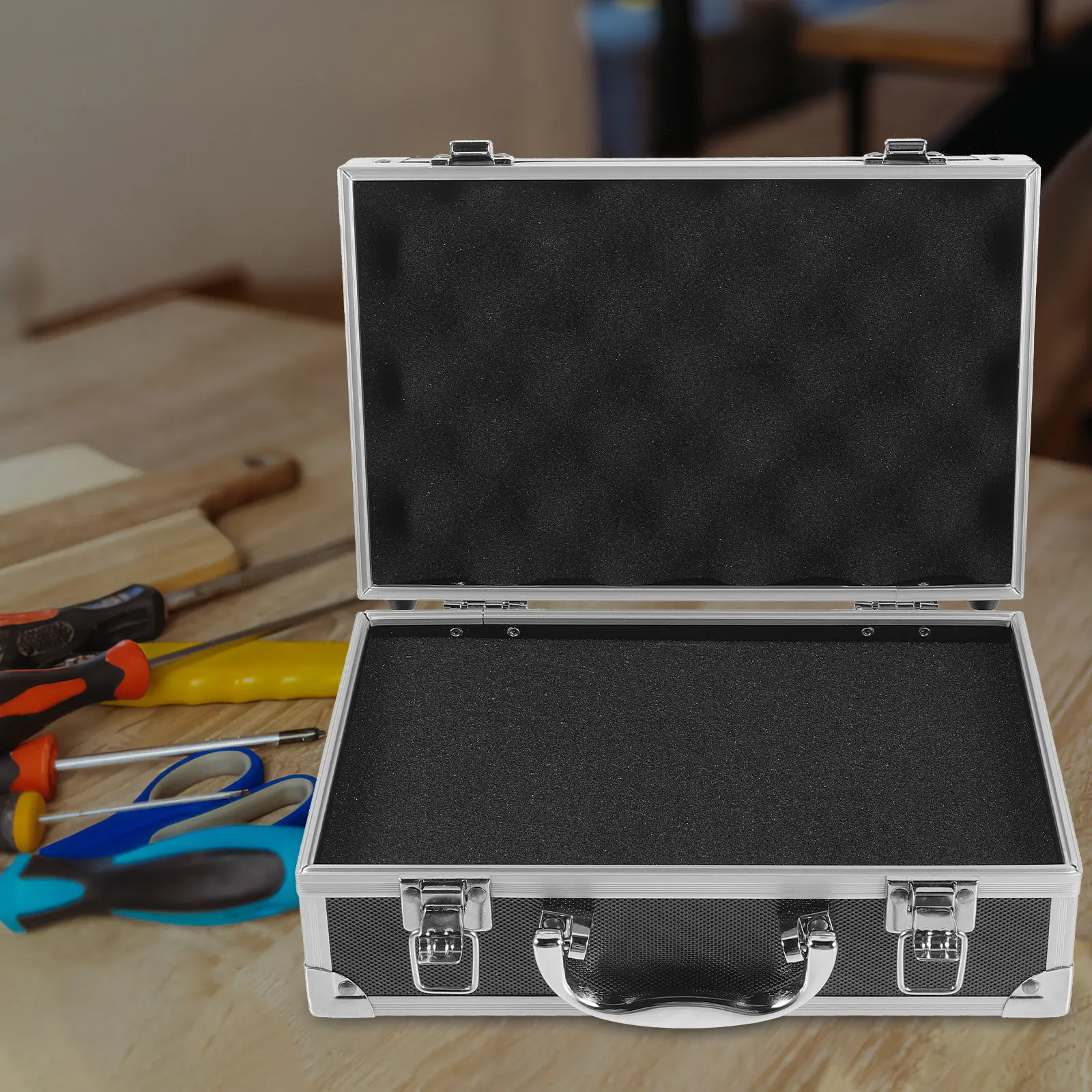 Aluminum Alloy Handheld Tool Box – Lightweight, Compact, Secure Lock, Ample Storage for Tools & Accessories