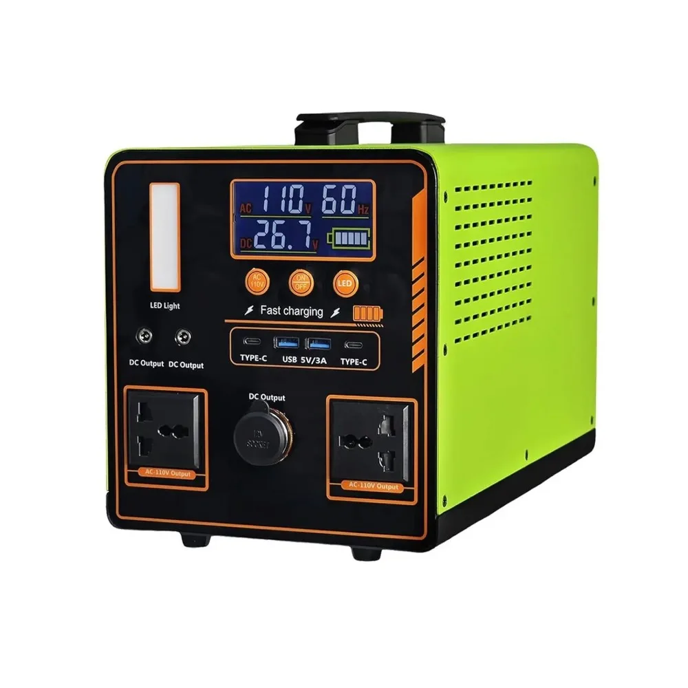 

Портативная электростанция, аккумулятор LiFePO4 емкостью 1216 Втч, 1200 Вт (пиковая 2400 Вт), переменный ток, усиленный металлический каркас, резервное питание, индивидуальный заказ