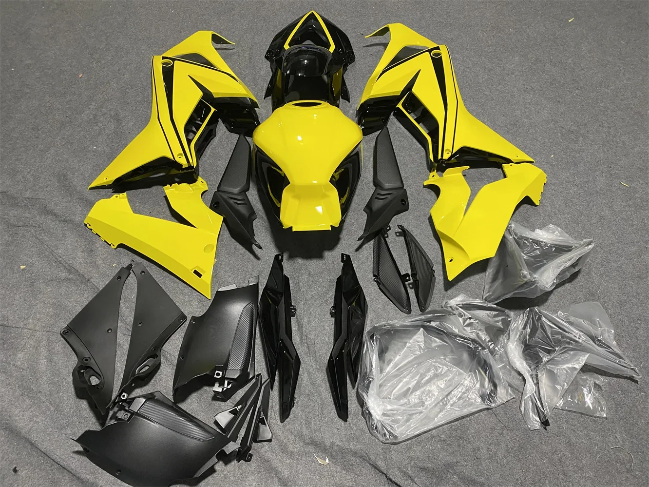 Kit de carenagem da motocicleta se encaixa no cbr650r 19-23 cbr650 2019 2020 2021 2022 2023 carenagem preto amarelo habitação da motocicleta