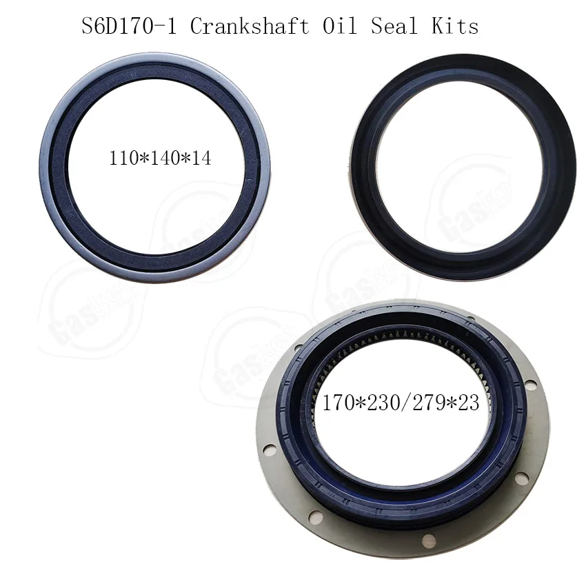 Crankshaft Front & Rear Oil Seal For Komatsu 6D170 S6D170-1 S6D170 Engin 6162-29-4500 6162-23-4251 6245-21-3121 6162-23-3510