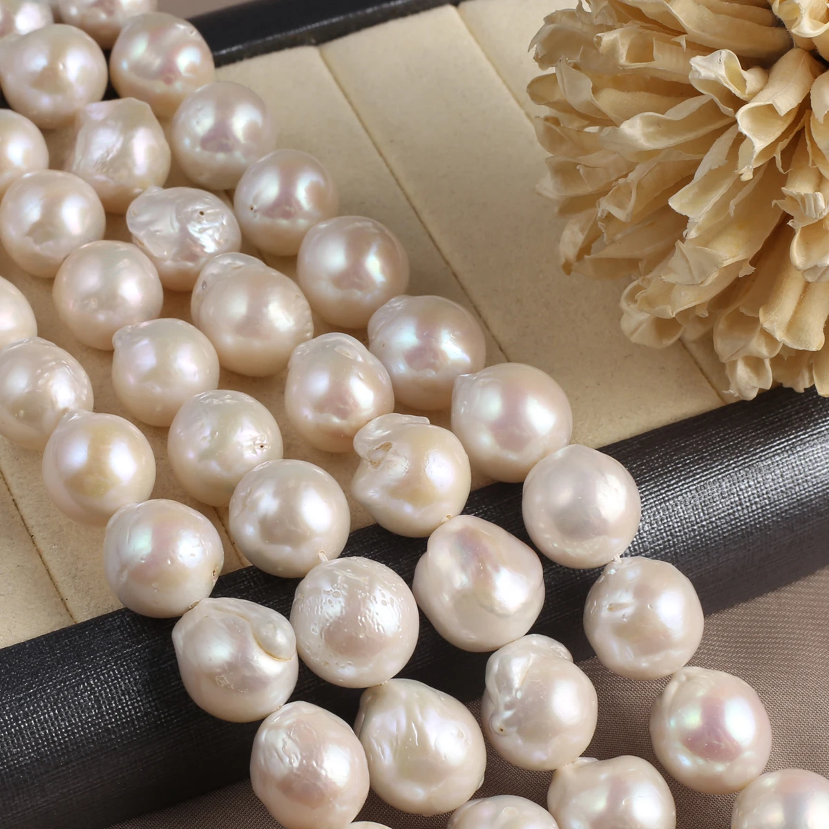 Natural Pearl Large Baroque Round Bead Plump Shape Elegant Appearance for DIY Jewelry Making Handmade Bracelet Necklace