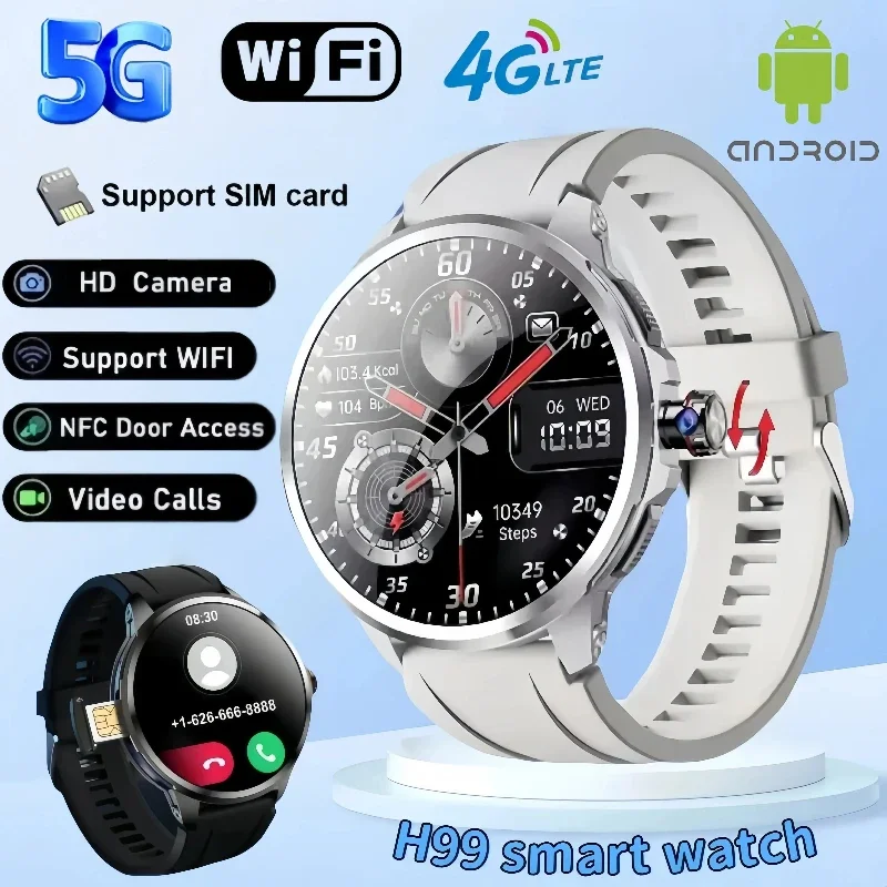 

5G/4G Full Network Smart Watch 1.95 inch 720*720 Big Screen HD Video Call 8GB+128GB RAM 1900 mAh Google Play WIFI GPS Smartwatch