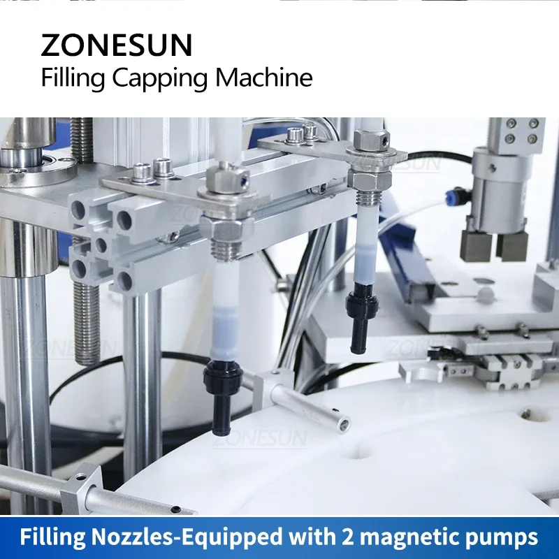 ZONESUN Roll-on Bottles Filling Capping Machine Deodorant Antiperspirant Essential oil Liquid Automatic Magnetic Pump ZS-AFC11