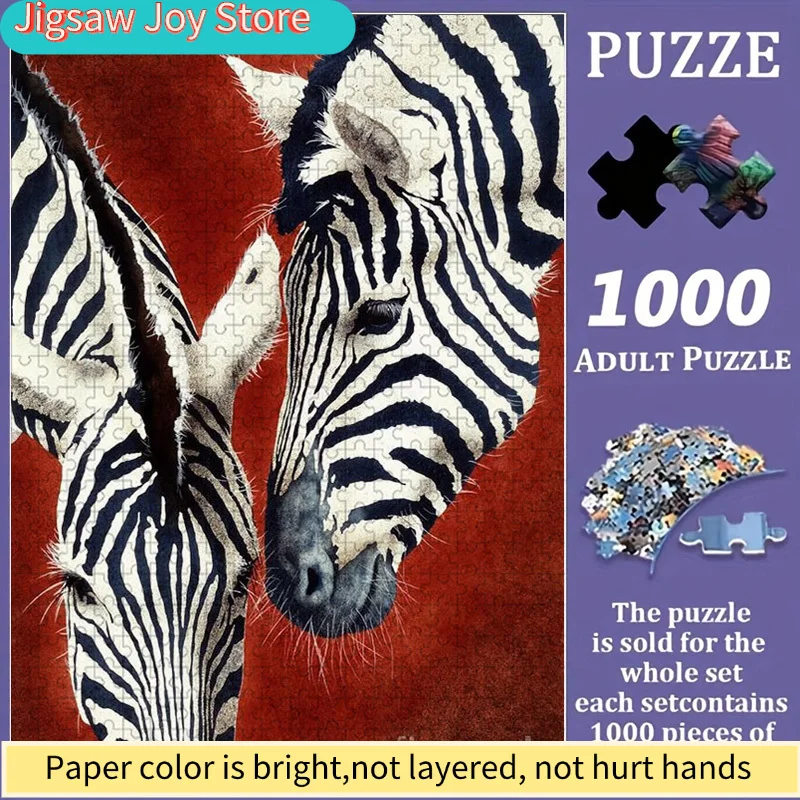 

Colorful Zebra Art Jigsaw Puzzle Family Interaction & Fun Gift, Vibrant Abstract Design, Zebra Pattern Challenging & Entertai