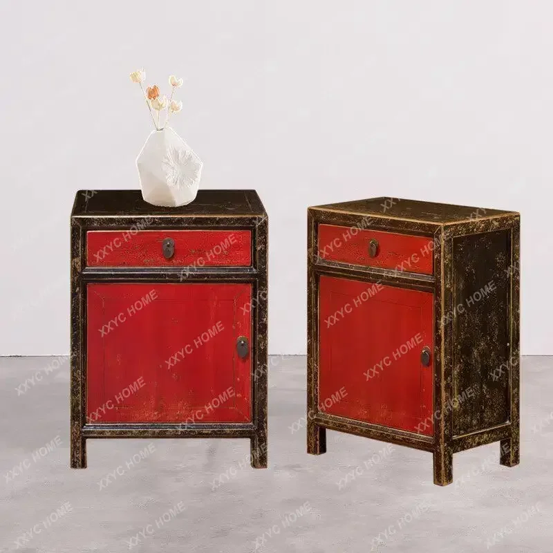 New Chinese simple bedside table multi-functional retro furniture