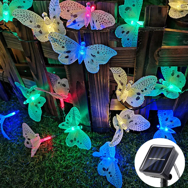 

Solar Led Light Outdoor Solar Lamp Butterfly String Lights Waterproof LED Outdoor Sunlight for Yard Fence Lawn Patio Decoration