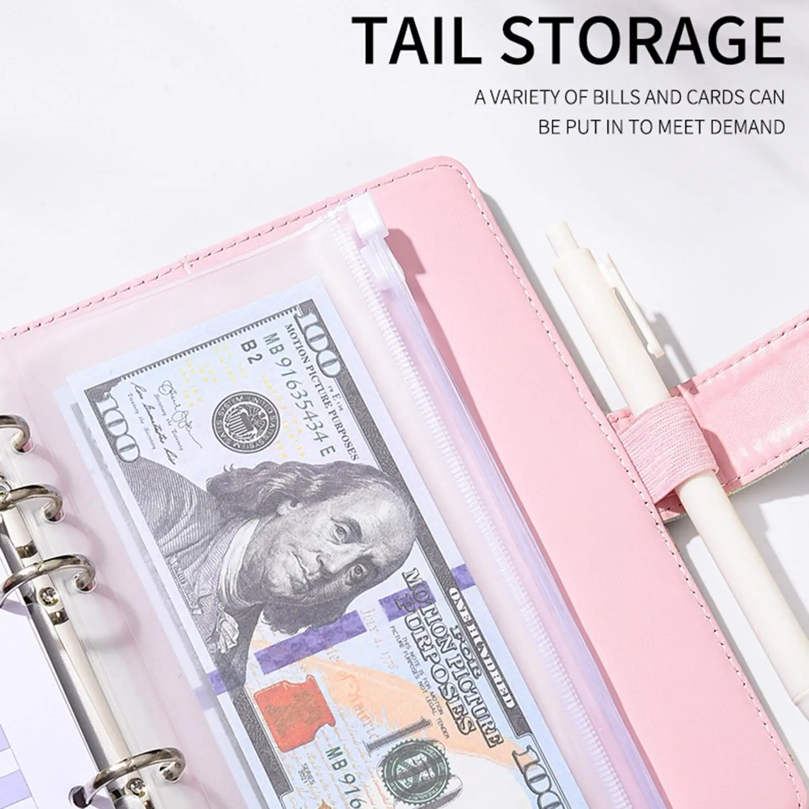 돈 절약 바인더 A6 예산 플래너 책 지퍼 파우치 포함 A6 현금 관리 바인더 남성 여성 소년 청소년 아내용