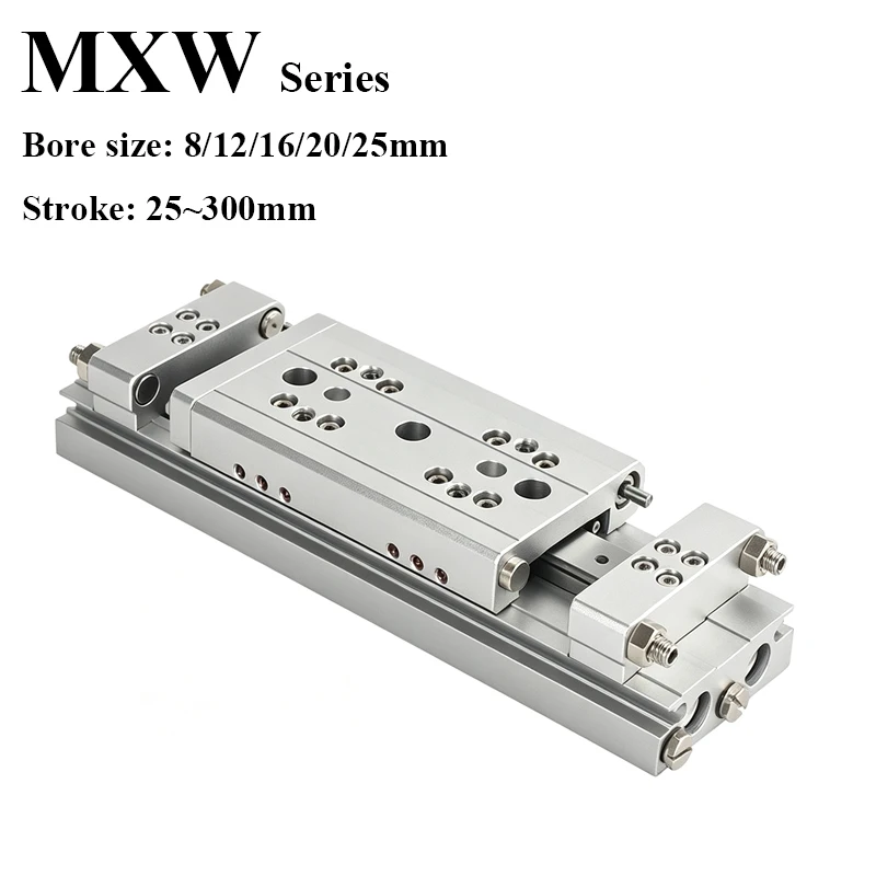 Picture 3: MXW 8 12 16 20 25mm Bore High Precision Linear Guide Suitable Automation Equipment Air Slide Table Pneumatic Cylinder