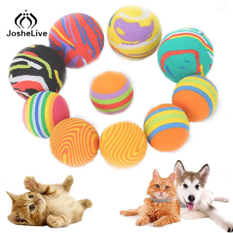 Cat Toys Teaser Ball Training Amusement Smart Cat Toys Interactive Multicolor Ball Cats Toy Pet Playing Ball for Kitten Kitty