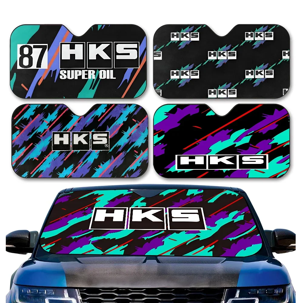 스포츠카 HKS JDM 액세서리 자동차 차양 커버 자외선 차단 자동차 창 차양 접이식 앞 유리 차양