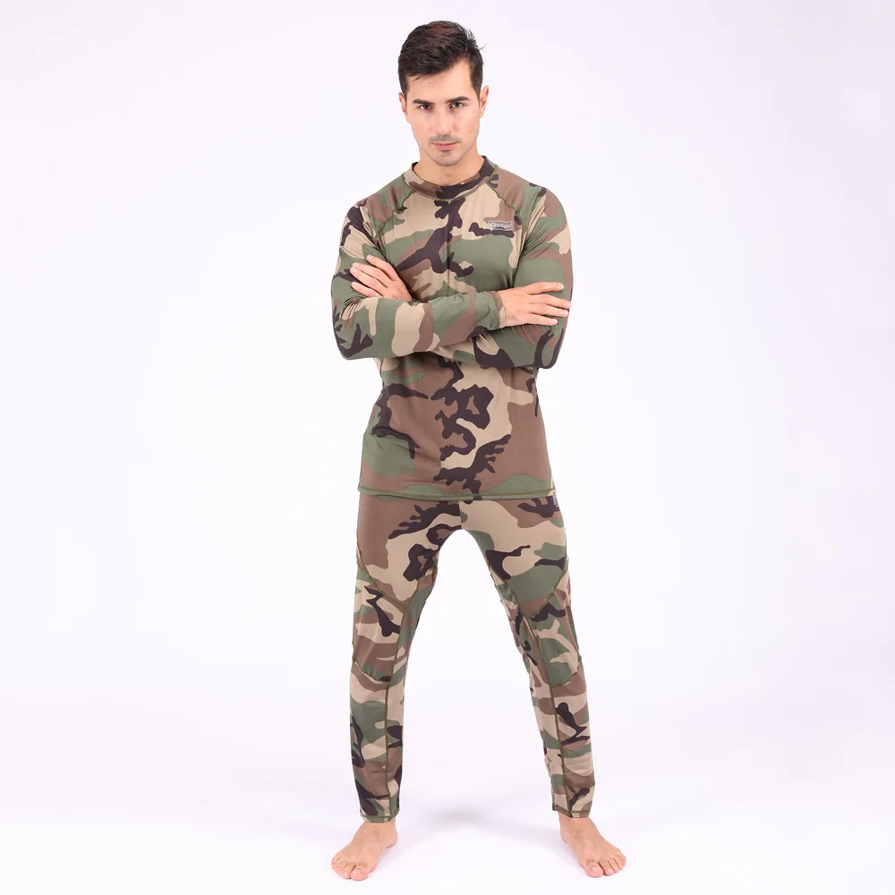 ESDY Men Tight Tactical Thermal Underwear A152 Outdoor Sport Function Training Camouflage Long sleeve Set Fitness Underwear