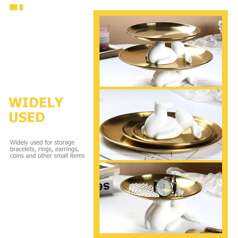 

Rabbit Jewelry Tray Ring Holder For Tabletop Storage Plate Bracelets Earrings Coins Sundries Decorative Display Tray