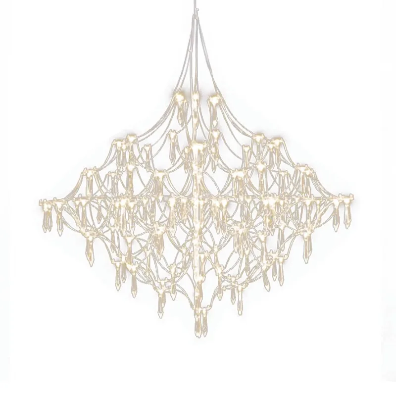 

Italian light luxury crystal chandelier villa hotel lobby living room dining room light cube lamps