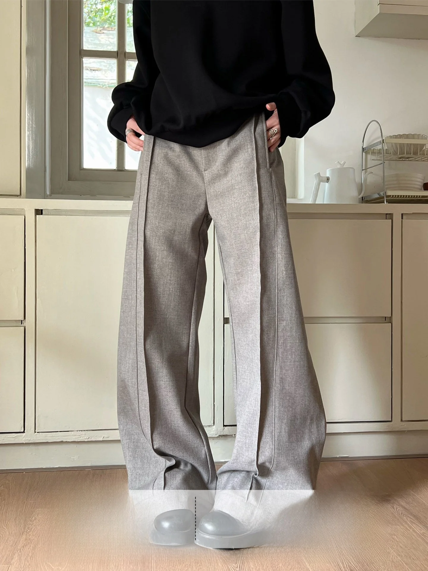 

Повседневные брюки унисекс с высокой талией, прямые, удлиненные, из смесового полиэстера со спандексом, комфортные, для делового и повседневного стиля