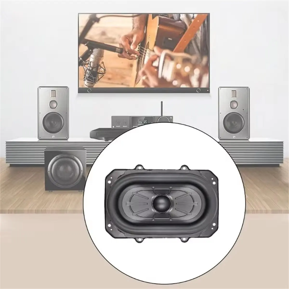 Oval Woofer Sound Speaker System Loud 80W Power 3 Ohm Impedance and 0.05-2kHz Frequency for Boombox3
