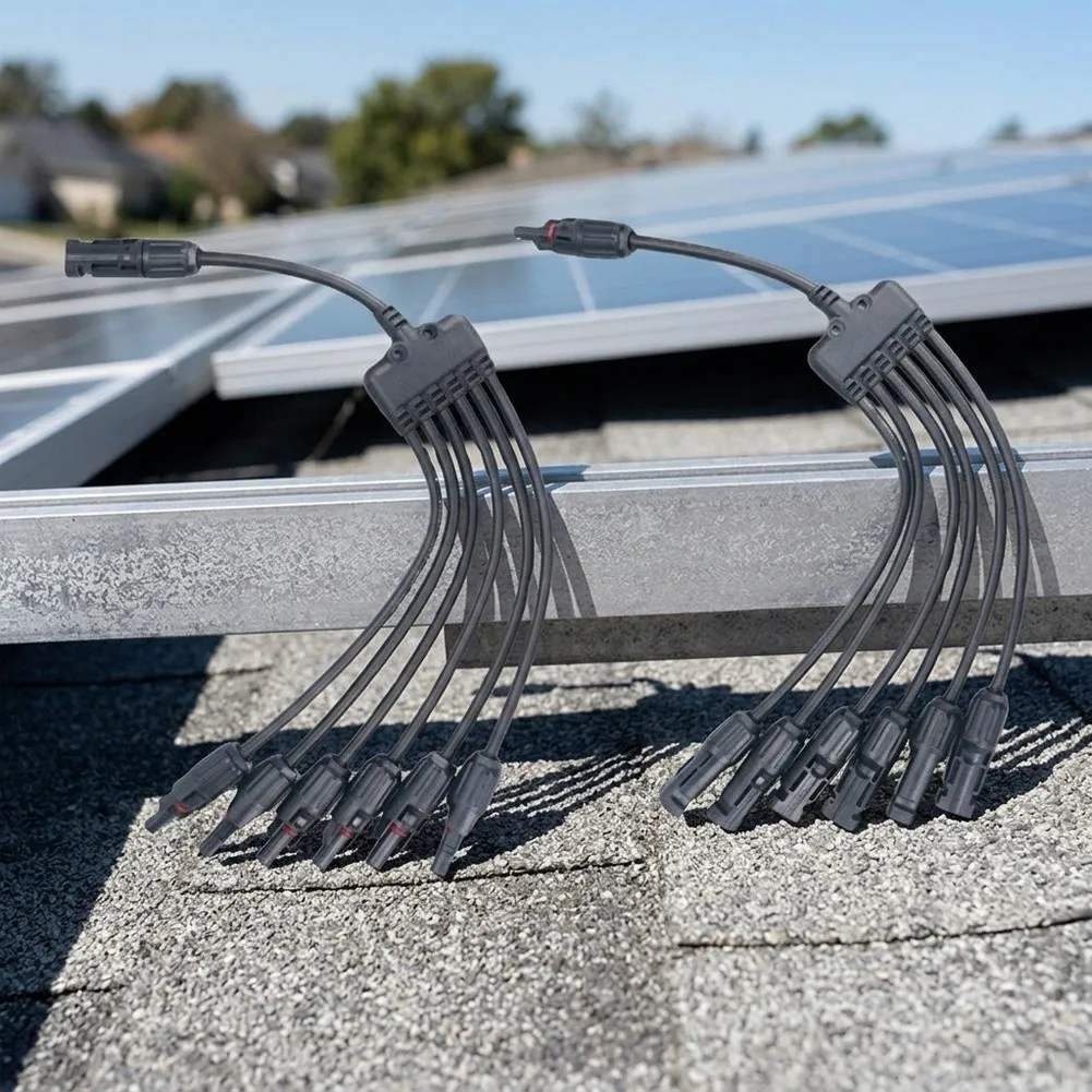 Y-Style Solar Module Connector for Photovoltaic Systems Providing 7-Point Integration and Consistent Power Transfer