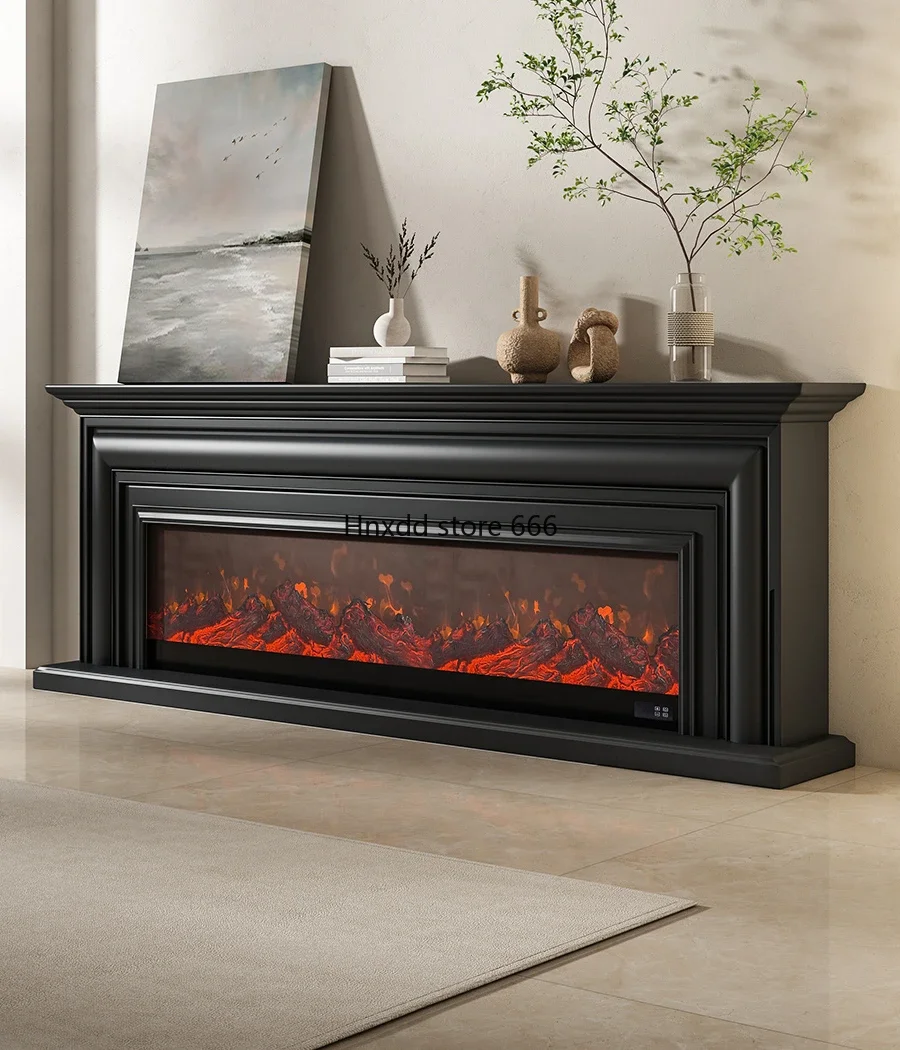 Italian minimalist single fireplace TV cabinet