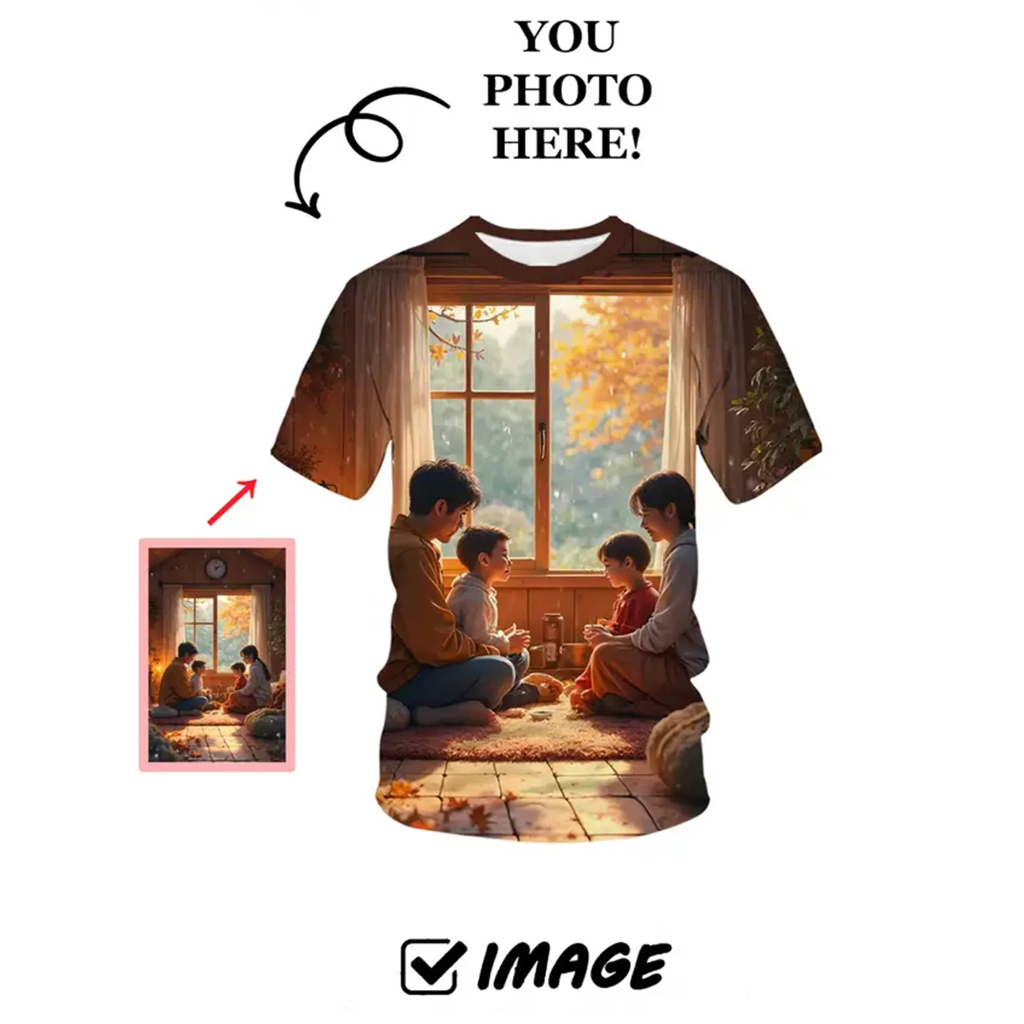 Hawaiian style retro y2k men's custom photo logo wholesale men's holiday gift T-shirt top