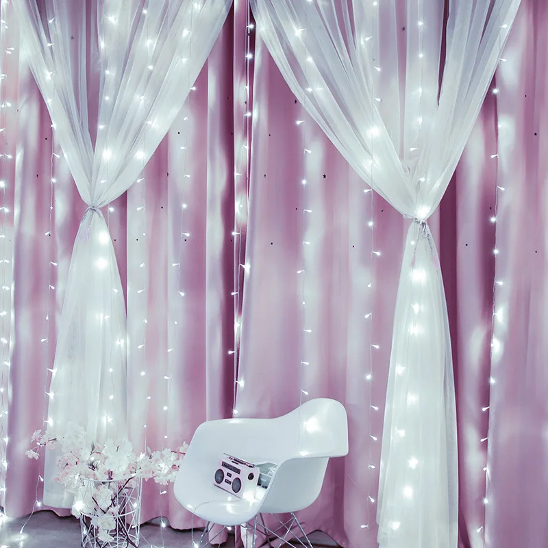 LED Curtain String Light 8 Mode USB Powered Copper Wire Light Bedroom Garland Wedding Party Decoration Fairy Lighting String
