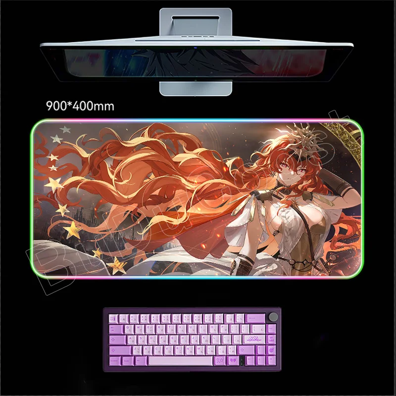 

Коврик для мыши RGB Wuthering Waves Augusta Коврик для мыши для ноутбука Сексуальная игровая клавиатура Коврик для ПК Аниме Девушка Геймер Шкаф Коврик для мыши XXL Настольный коврик