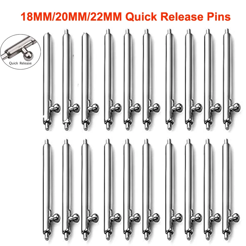 18mm 20mm 22mm Width Quick Release Strap Spring Bar Band Accessories Quick Release Pins 1.5mm Diameter Watchband Pin SmartWatch