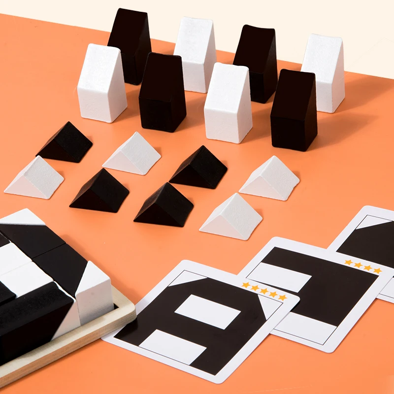 Rompecabezas 3D de madera Montessori, rompecabezas con formas geométricas, bloques de construcción, entrenamiento educativo de pensamiento lógico para niños, regalo para niños