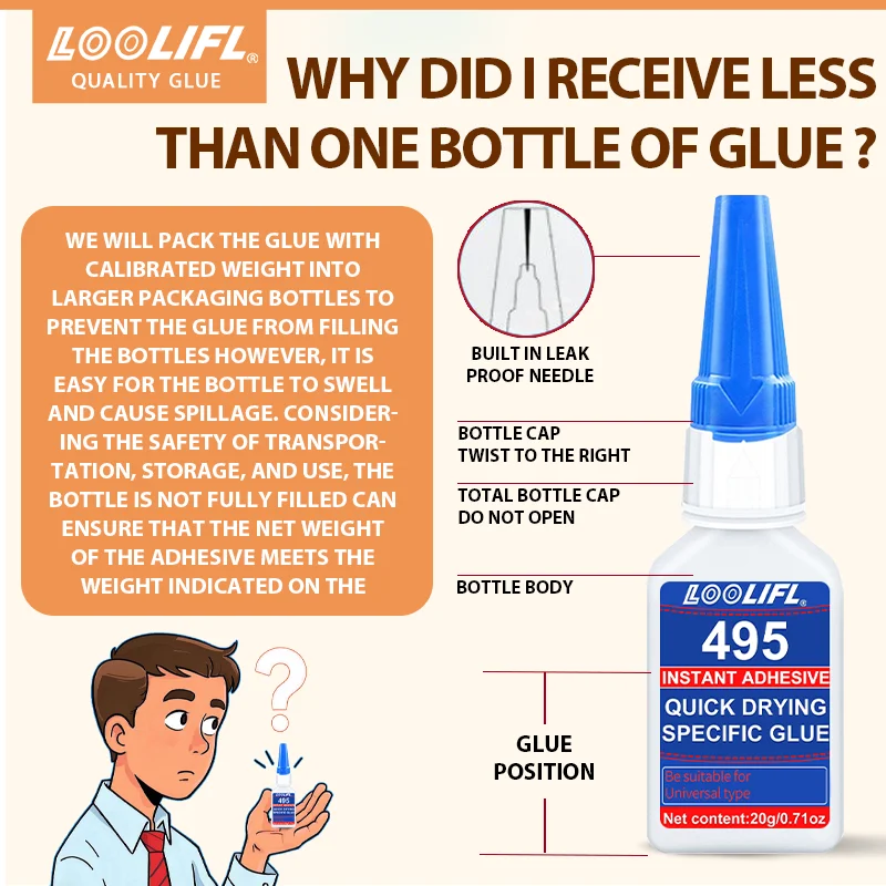 495 لاصق قوي، الجلود سريعة الجافة فورية المطاط المعدن الخشب المطاط أداة سائل لاصقة قوية، المنزل إصلاح لاصق