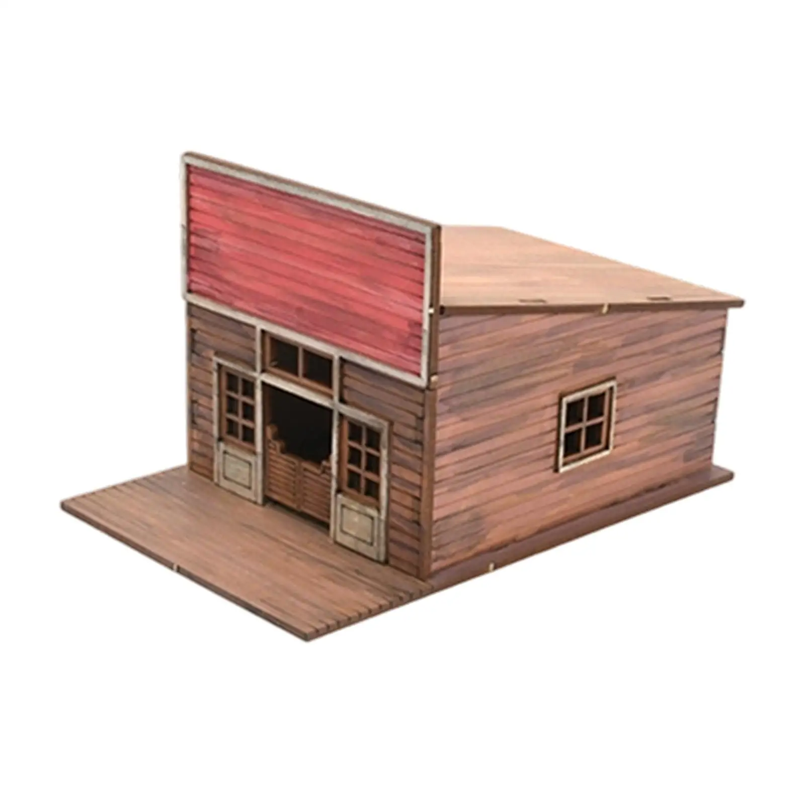 Kit modello di edificio cittadino 1/72 verniciabile, incompiuto, fai da te facile montaggio, modello di architettura in legno Puzzle in legno 3D