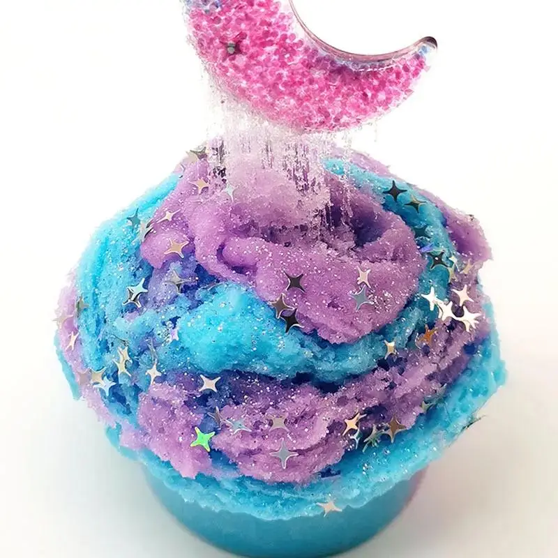 1 Set 60ml Moon Snowflake Mud Diy Decompress Game Toys Slime Kit Cotton Butter Mud Fluffy Putty Non Sediment Colored Clay Toy