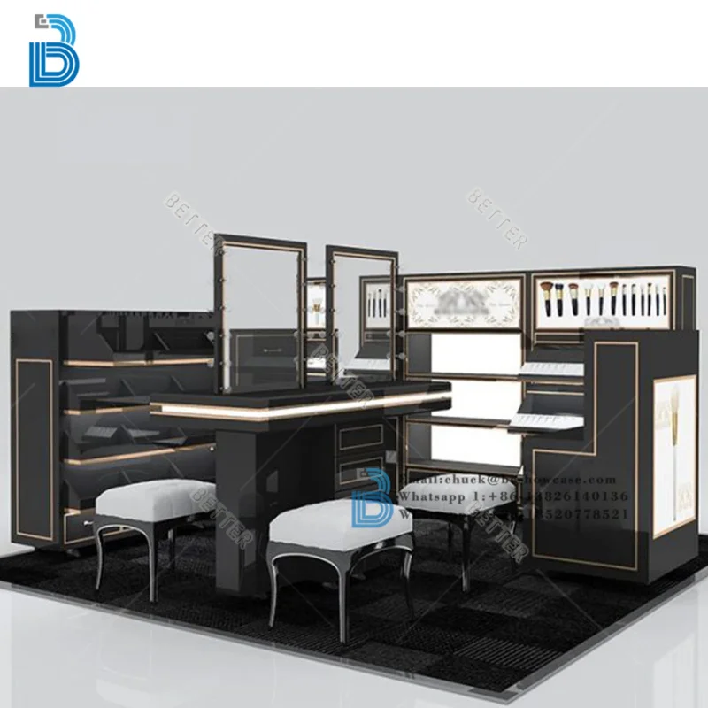 custom.Shopping Mall Kiosk Cosmetic Shop Display Cabinet High End Perfume Counter Kiosk Showcase Perfume
