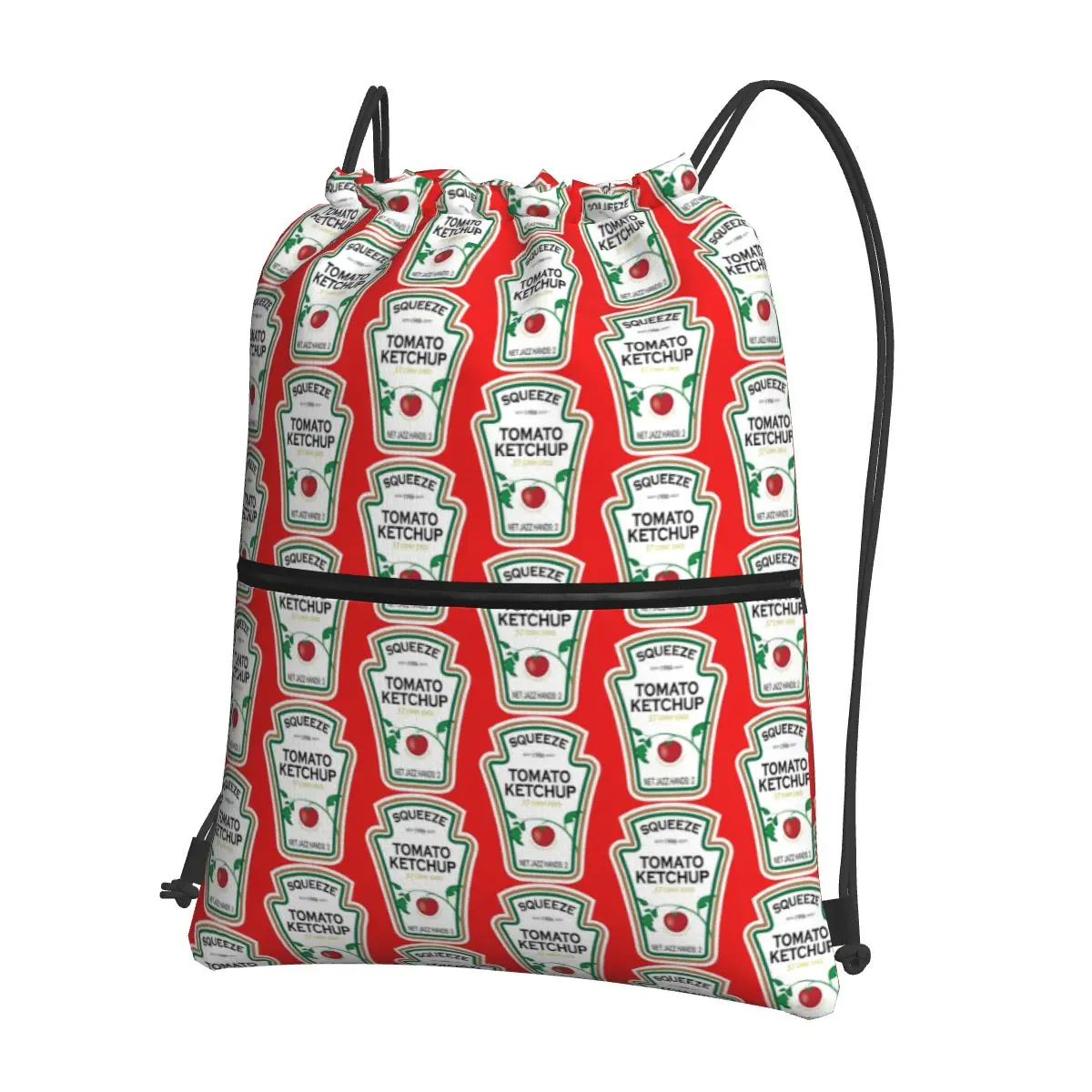 

Забавные рюкзаки с этикеткой для кетчупа, повседневные портативные сумки на шнурке, сумка для мелочей, сумки для книг для мужчин, женщин, студентов
