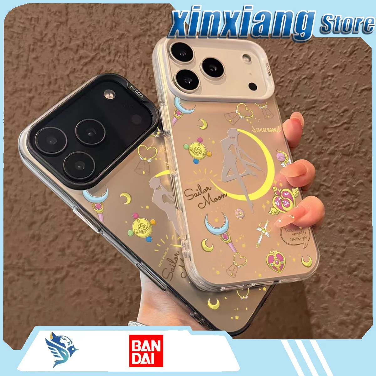 Funda para teléfono Bandai Pretty Soldier Sailor Moon, recuerdos de la infancia, personajes de dibujos animados suaves pero sofisticados en anime y manga