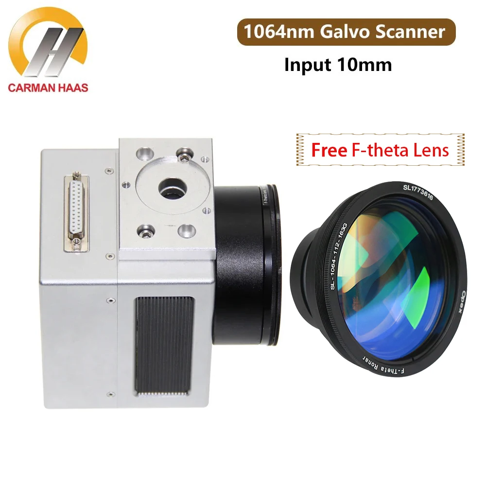 1064nm Economic Digital Fiber Laser Galvo Scanner Head 10mm Input XY2-100 With Power Supply System + Free F-theta Scan Lens