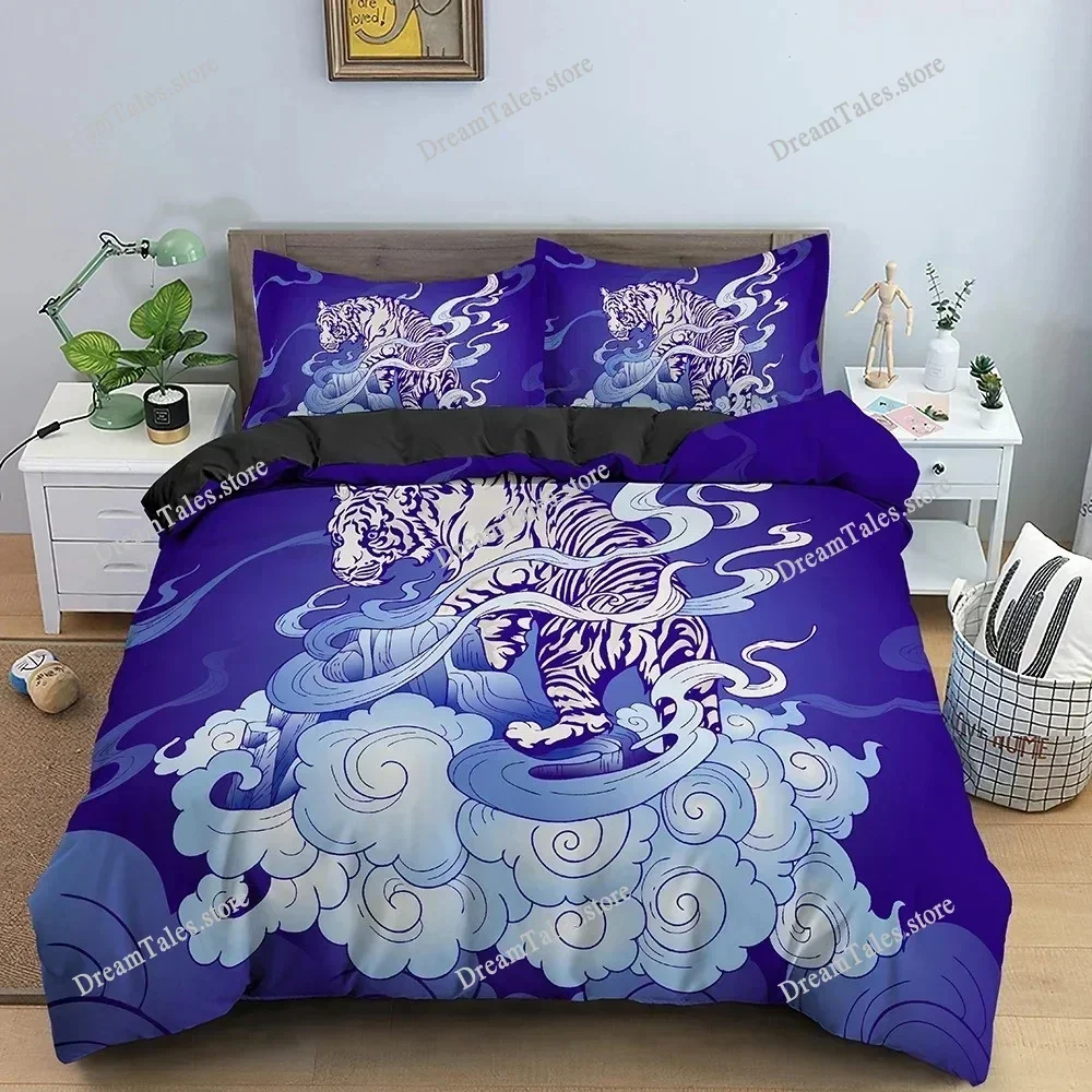 

Duvet Cover Set Tiger 3D Print Animal Pattern Bedding Set Queen King Size Comforter Cover with Pillowcase Home Textile963