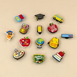 1/14pcs Teacher Life Shoe Charms for Teacher Student Pins Shoe Decorations Pins Sandals Accessories Ornament Back to School Gift