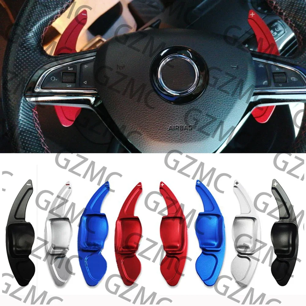 Car Steering Wheel Shift Paddle Extend Shifters Sticker For Skoda DSG Gear Octavia A7 MK3 5E RS VRS Superb B8 Scala Karoq Kodiaq