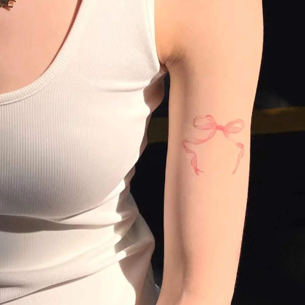 

NEW Bow Colorful Painted Tattoo Sticker Water Transfer Printing Paper Waterproof Sweat-proof Temporary Tattoo Stickers