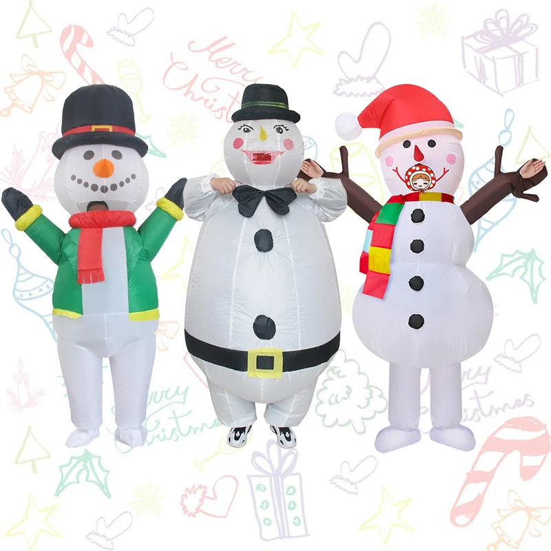 

Christmas Snowman Funny Inflatable Costumes Halloween Xmas Fanticy Carnival Party Props Adult Party Masquerade Role Play Gift