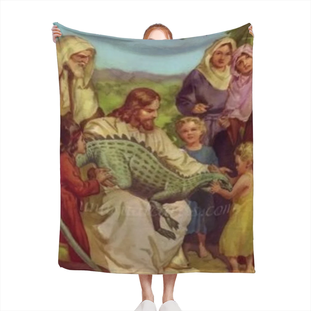 

Similar-Jurassic-To-Jesus Blanket Sofa Bedroom Bed Home Office Nap Blanket Car Travel Picnic Blankets Gift