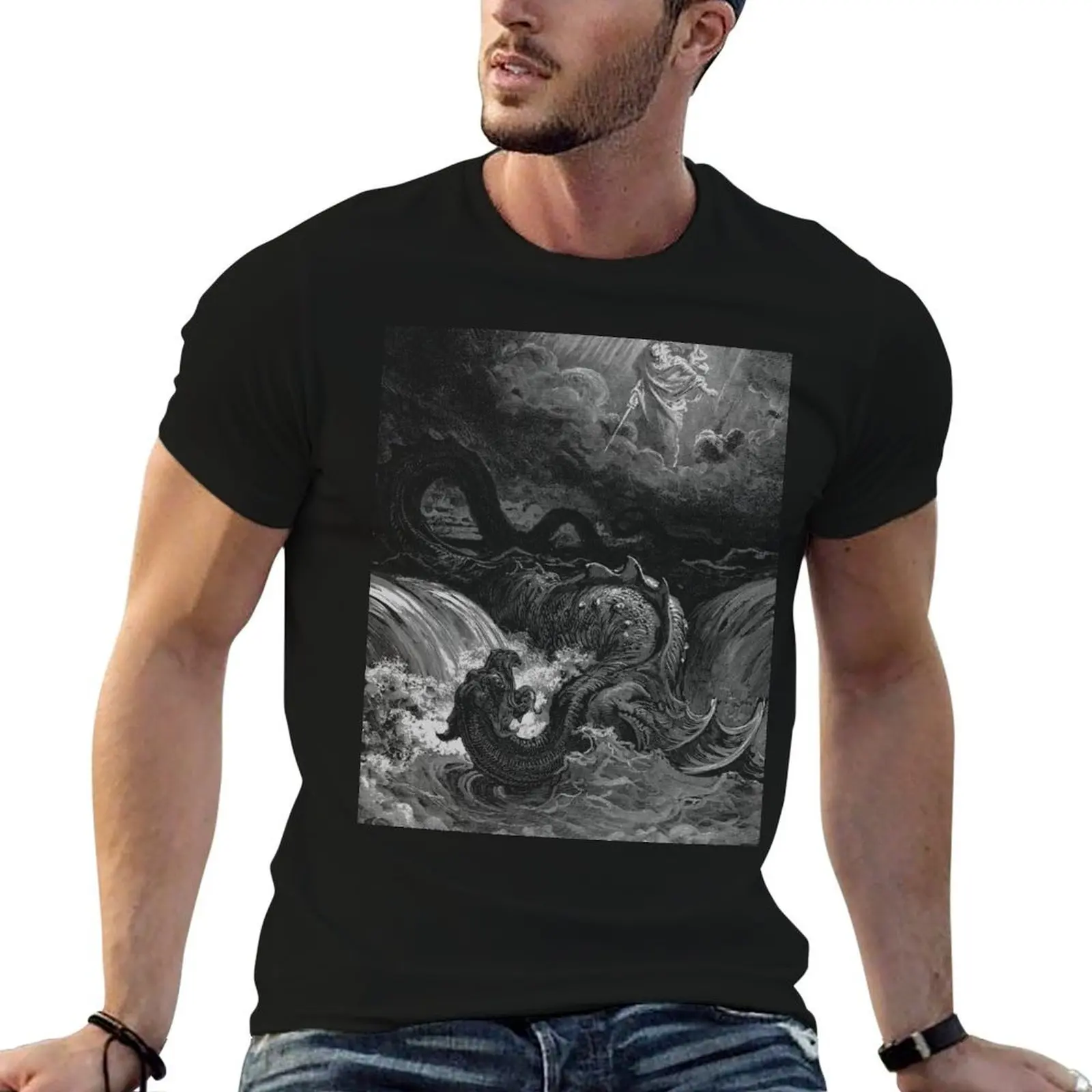 LEVIATHAN-Gustave Dorè T-Shirt anime stuff blacks fitted t shirts for men