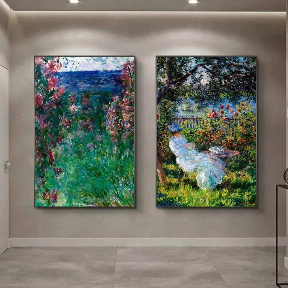 Pósteres de Arte Minimalista con Diseño de Estanque de Lirios de Claude Monet, Impresiones Decorativas para Sala de Estar, Decoración Moderna para el Hogar