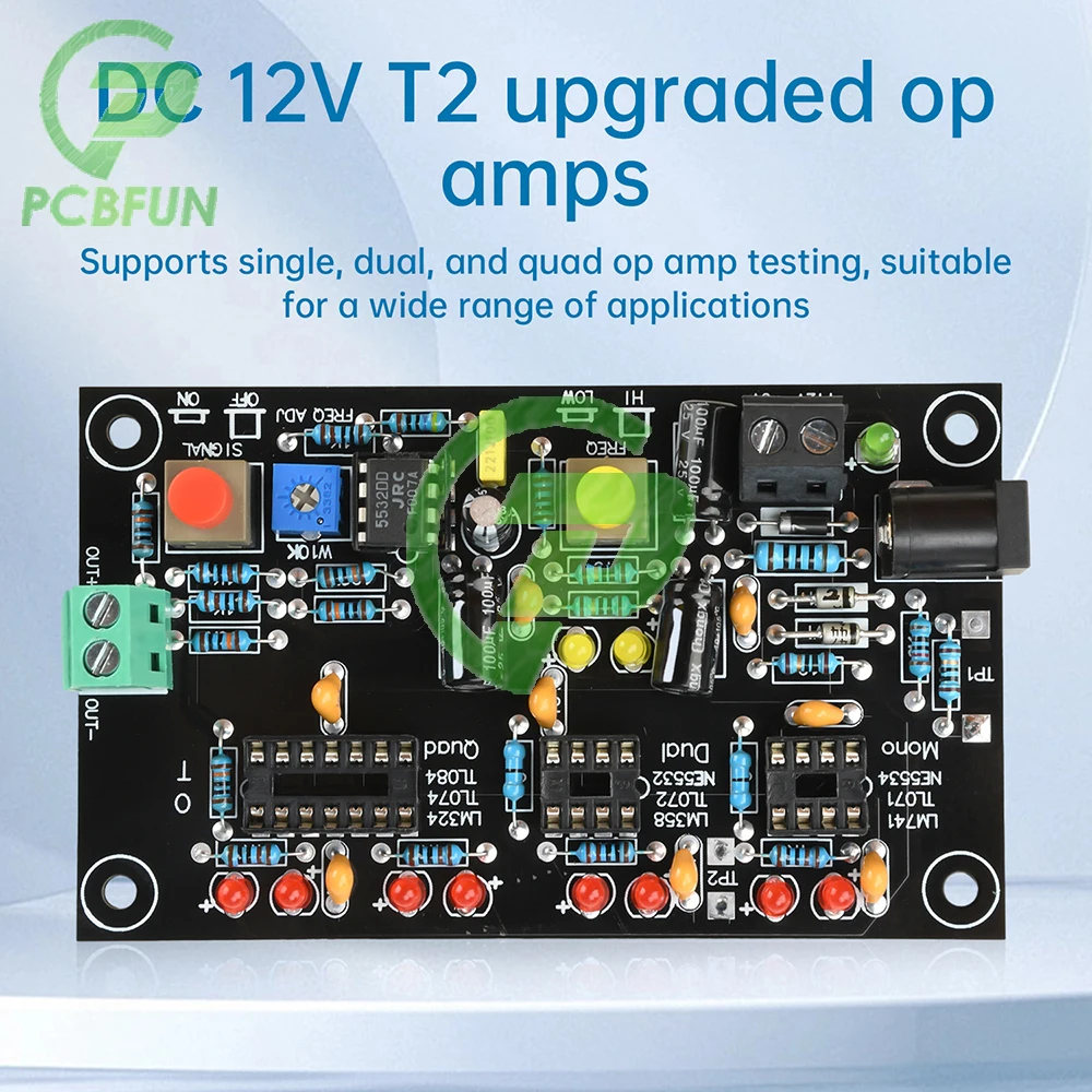 

DC 12V T2 Operational Amplifier Upgrade Kit High Speed Low Speed Tester OPAMP Chip for Electronics