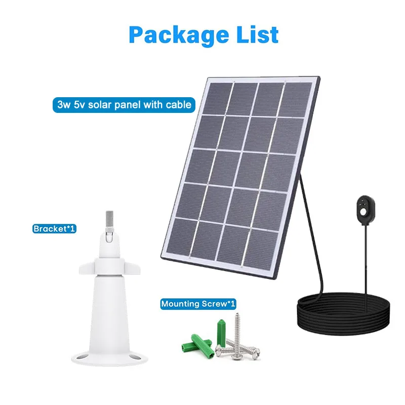 Solar Panel for Arlo Pro 4/Ultra 2/Pro 3/Ultra/Pro5S Surveillance CCTV Cameras 360° Adjustable Adjustable Wall Mount Solar Panel